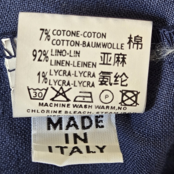 European Culture Linen Lagenlook Pull-on Navy Midi Asymmetrical Boho Skirt Small - Picture 11 of 11